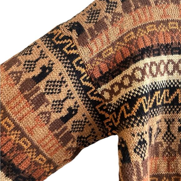 Peruvian Alpaca prints wool sweater hippie boho soft fabric - Picture 3 of 8